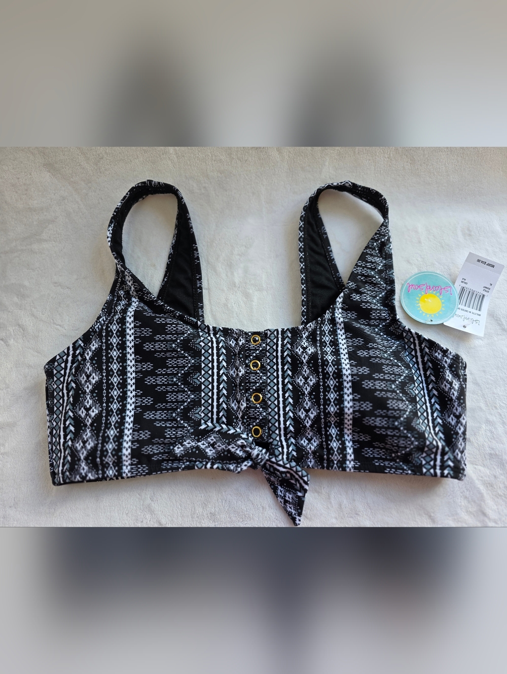 Island Soul Junior Bralette with Center Snaps Swim Top Size XL